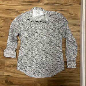 Calvin Klein White and Black Patterned Shirt